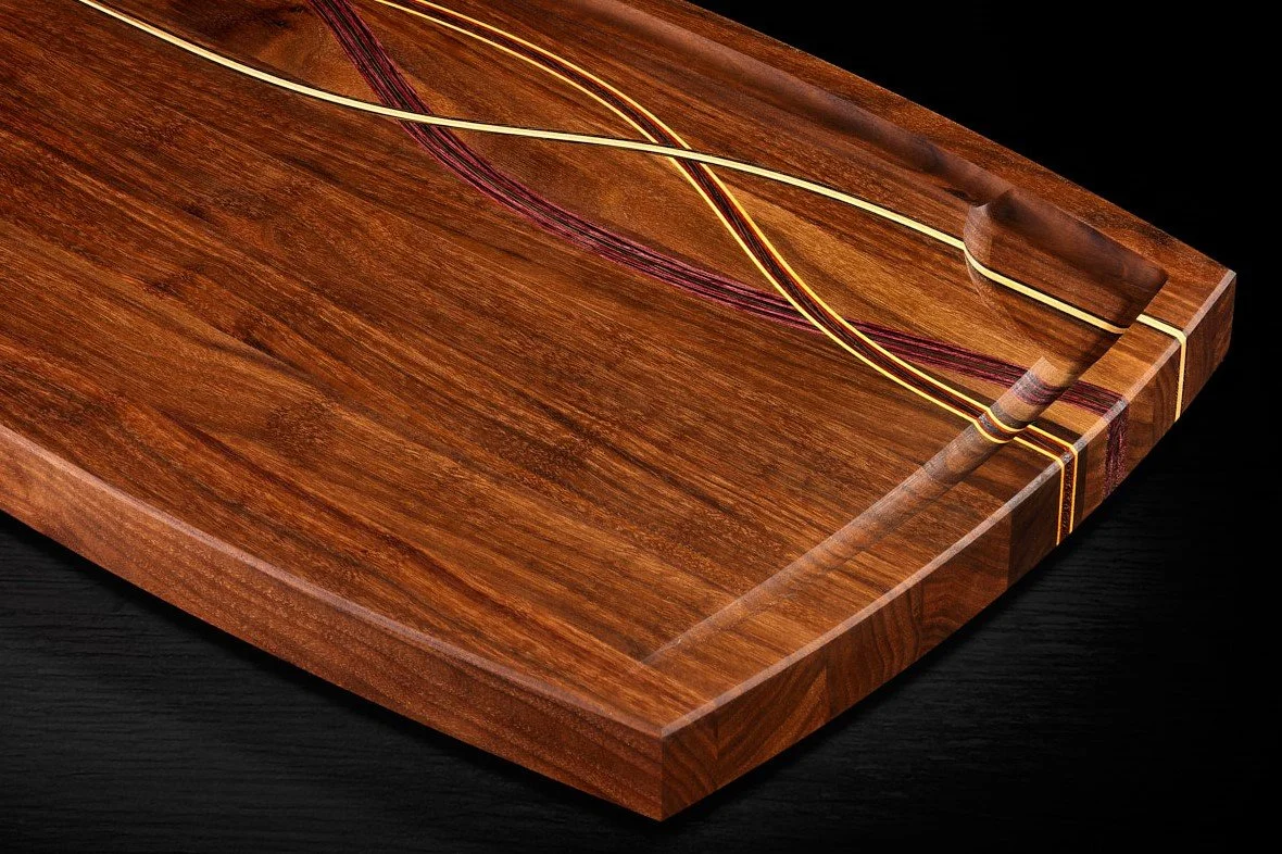 Black Walnut With Curves Hybrid Cutting Board — STS Kraftworks